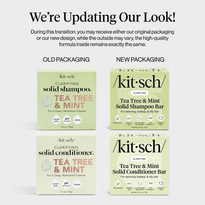 Kitsch Clarifying Tea Tree Shampoo and Conditioner Set – Natural Scalp & Oil Control Hair Care Bars for Women and Men – Paraben, Sulfate & Silicone Free – Made in USA – 2 Count Avelisse