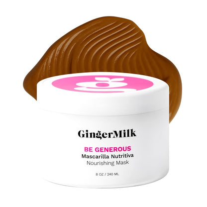 Deep Repair Hair Mask for Dry, Damaged & Curly Hair – Hydrating Hair Mask with Castor Oil, Biotin & Ginger Milk – Sulfate Free Hair Mask for Color Treated Hair – Be Generous by Ginger Milk – 8 oz Avelisse