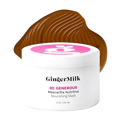 Deep Repair Hair Mask for Dry, Damaged & Curly Hair – Hydrating Hair Mask with Castor Oil, Biotin & Ginger Milk – Sulfate Free Hair Mask for Color Treated Hair – Be Generous by Ginger Milk – 8 oz Avelisse