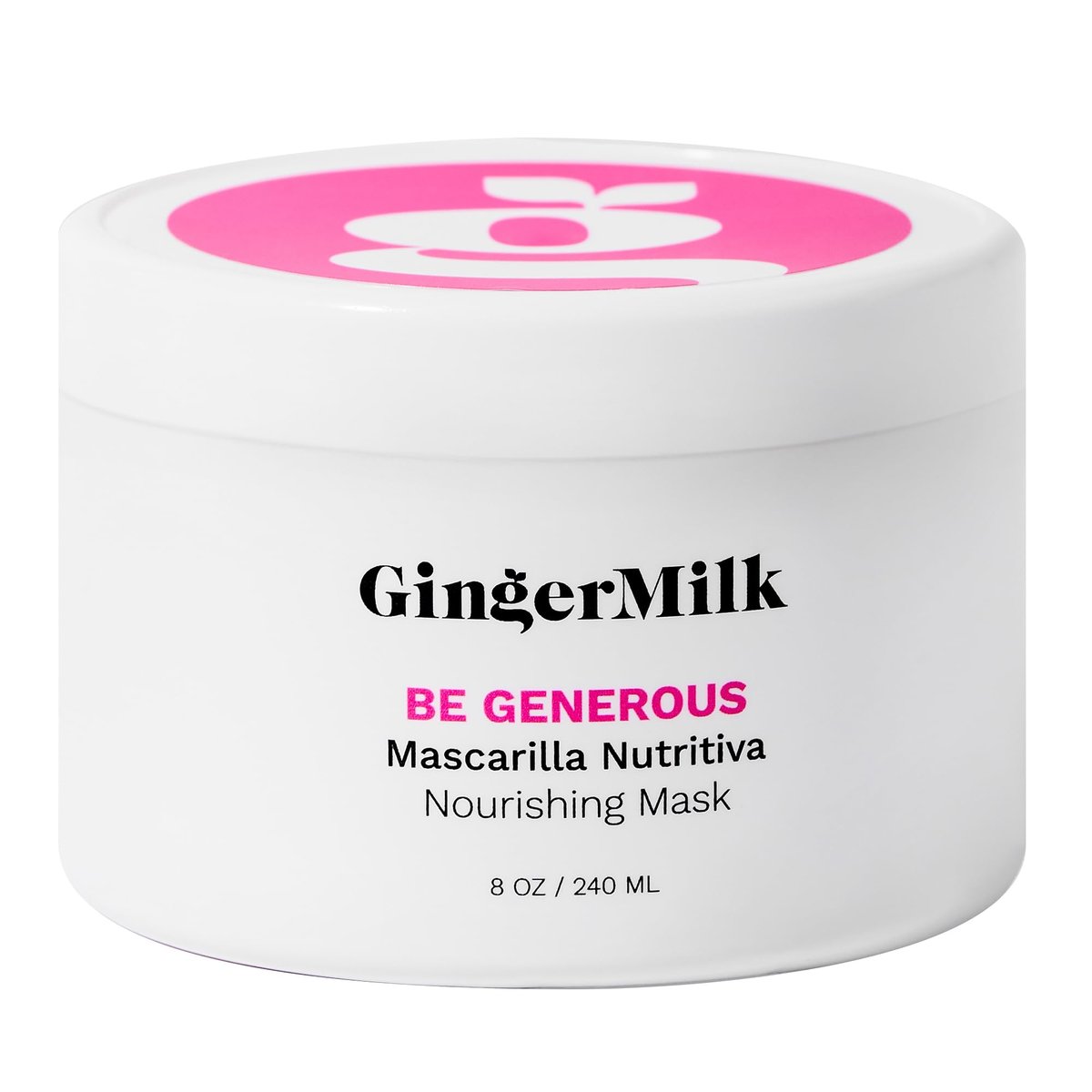 Deep Repair Hair Mask for Dry, Damaged & Curly Hair – Hydrating Hair Mask with Castor Oil, Biotin & Ginger Milk – Sulfate Free Hair Mask for Color Treated Hair – Be Generous by Ginger Milk – 8 oz Avelisse