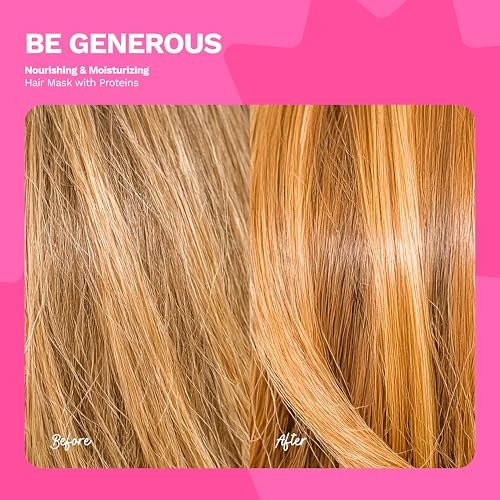 Deep Repair Hair Mask for Dry, Damaged & Curly Hair – Hydrating Hair Mask with Castor Oil, Biotin & Ginger Milk – Sulfate Free Hair Mask for Color Treated Hair – Be Generous by Ginger Milk – 8 oz Avelisse