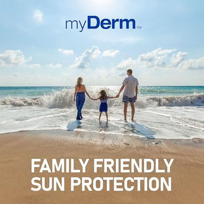 MyDerm Ultra-Moisturizing SPF 50 Sport Sunscreen Lotion – 128 oz Gallon, Hawaii Reef Compliant, Broad Spectrum UVA/UVB Protection Avelisse