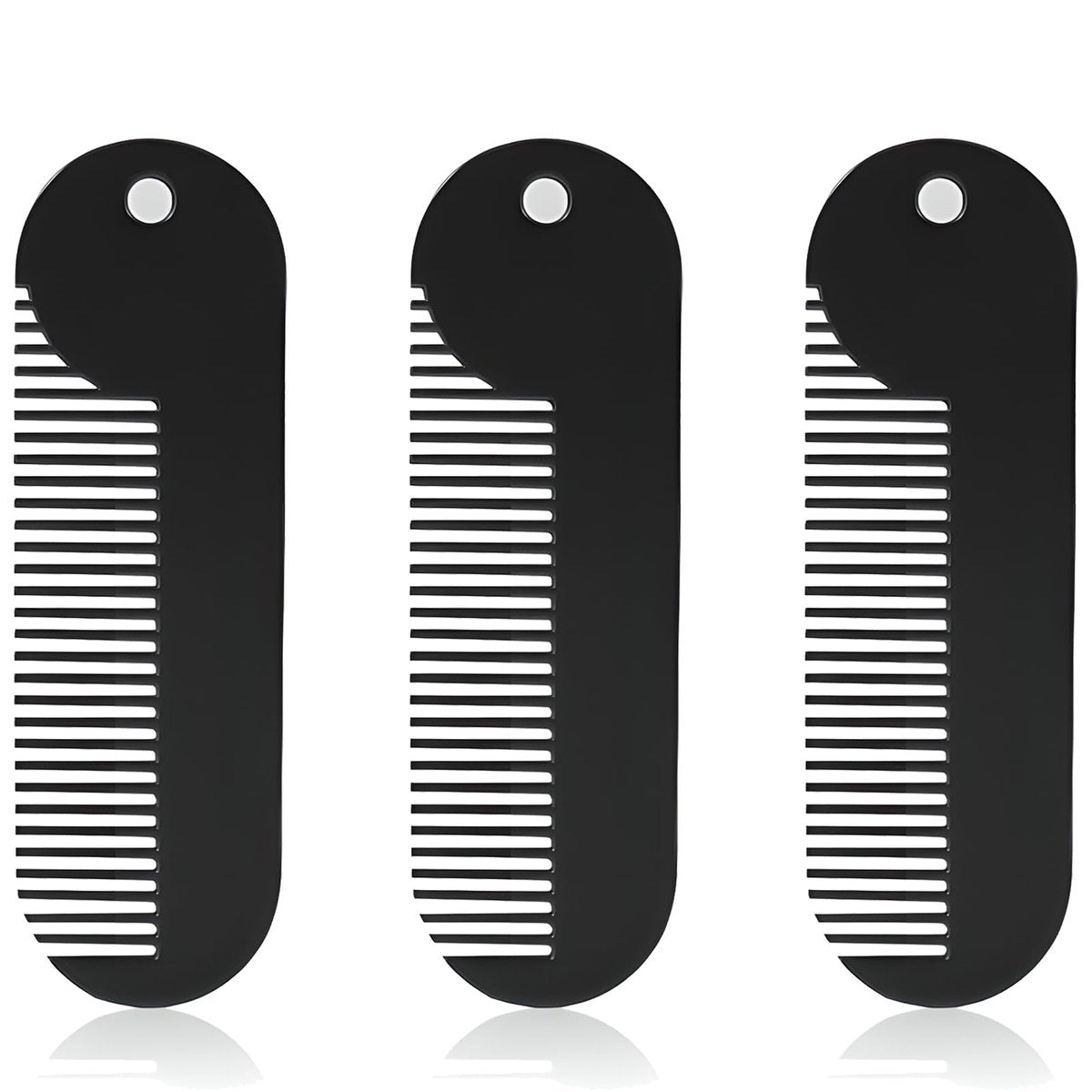 Jaasuee Metal Fine Tooth Portable Mini Pocket Beard Comb – Ideal for Thinner Hair and Beard, Black - görsel 1