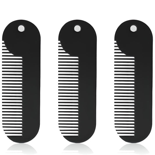 Jaasuee Metal Fine Tooth Portable Mini Pocket Beard Comb – Ideal for Thinner Hair and Beard, Black