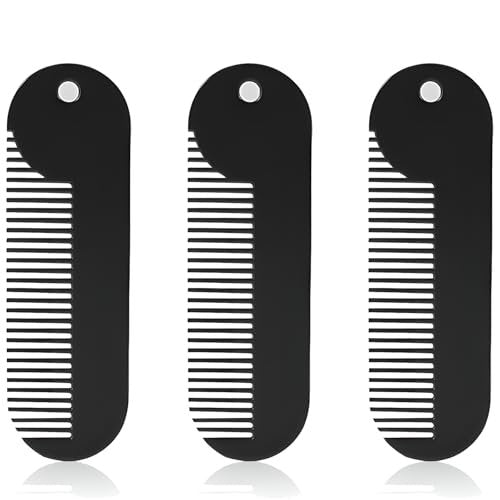 Jaasuee Metal Fine Tooth Portable Mini Pocket Beard Comb – Ideal for Thinner Hair and Beard, Black - görsel 2