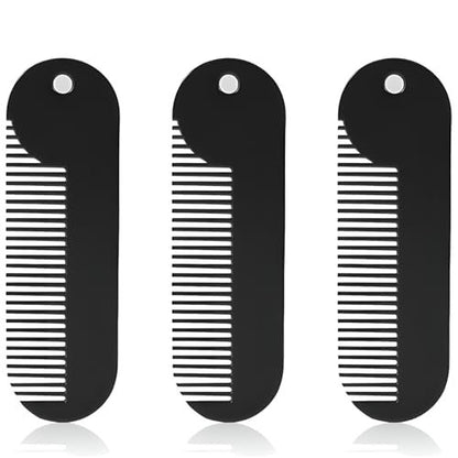 Jaasuee Metal Fine Tooth Portable Mini Pocket Beard Comb – Ideal for Thinner Hair and Beard, Black