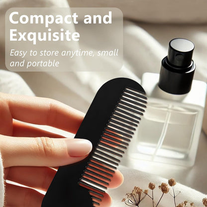 Jaasuee Metal Fine Tooth Portable Mini Pocket Beard Comb – Ideal for Thinner Hair and Beard, Black