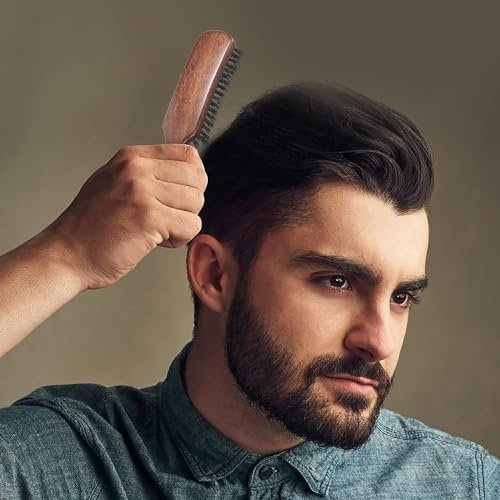Lorsex Boar Bristle Hair Brush for Men – Slick Back Styling for Fine, Thin, Medium Hair & Beard Avelisse