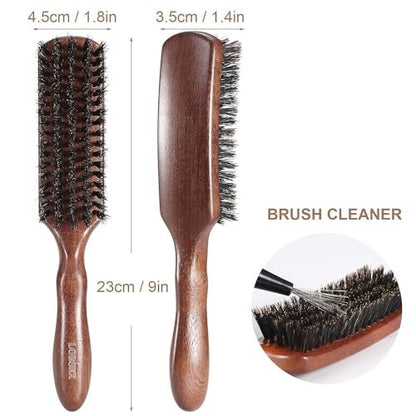 Lorsex Boar Bristle Hair Brush for Men – Slick Back Styling for Fine, Thin, Medium Hair & Beard Avelisse