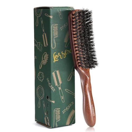 Lorsex Boar Bristle Hair Brush for Men – Slick Back Styling for Fine, Thin, Medium Hair & Beard Avelisse