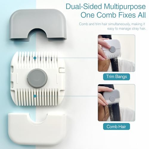 Double-Sided Hair Trimmer Comb for Women and Girls - 2-Pack Manual Razor Comb, Stainless Steel, Compact & Portable, Gray - görsel 4