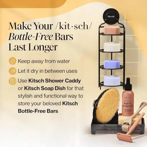 Kitsch Coconut Oil Shampoo and Conditioner Set – Deep Moisturizing Solid Bars for Dry, Damaged, Curly, Coily & Color Treated Hair – Made in USA Avelisse