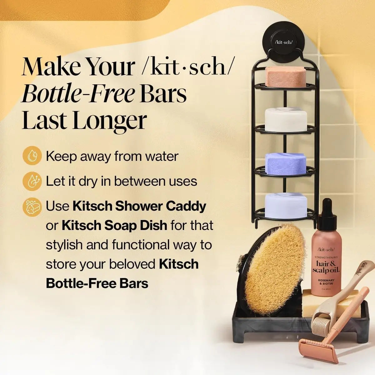 Kitsch Coconut Oil Shampoo and Conditioner Set – Deep Moisturizing Solid Bars for Dry, Damaged, Curly, Coily & Color Treated Hair – Made in USA Avelisse
