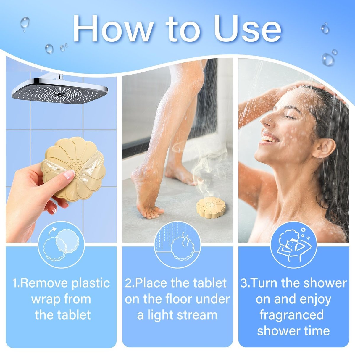 SeasonBliss Shower Steamers 6 Pack – Unique Shaped Aromatherapy Shower Bombs in Orange, Peppermint, Lemon, Rose, Chamomile, and Sea Scent – Relaxing Gift for Women, Mother's Day, Birthday, Valentine's Day Avelisse