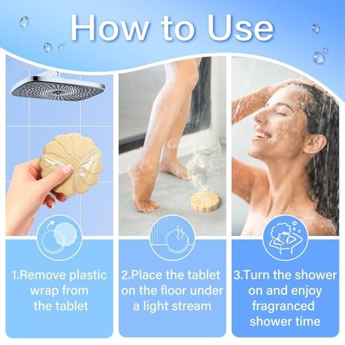 SeasonBliss Shower Steamers 6 Pack – Unique Shaped Aromatherapy Shower Bombs in Orange, Peppermint, Lemon, Rose, Chamomile, and Sea Scent – Relaxing Gift for Women, Mother's Day, Birthday, Valentine's Day Avelisse