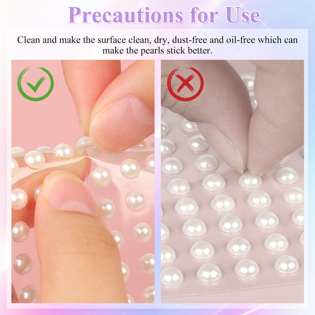 Phinus 3732Pcs Hair Pearls - White and Beige Pearl Stickers for Crafts, Body Gems, Nails, Makeup, and DIY Decorations (3/4/5/6/8mm) - görsel 7