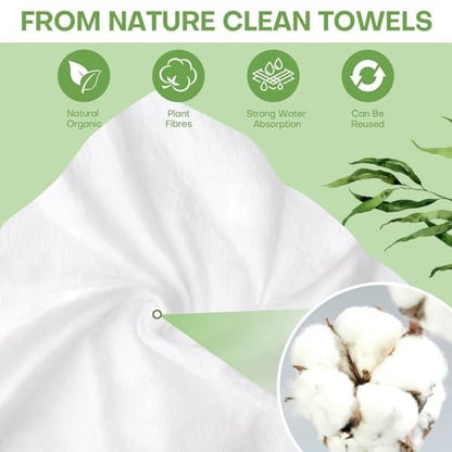 Compressed Towel Tablets 100 Count – Thickened Disposable Face Towel, Biodegradable Cotton Wash Cloths, Portable Mini Compressed Washcloths for Travel, Gym, Home, Outdoor Activities Avelisse