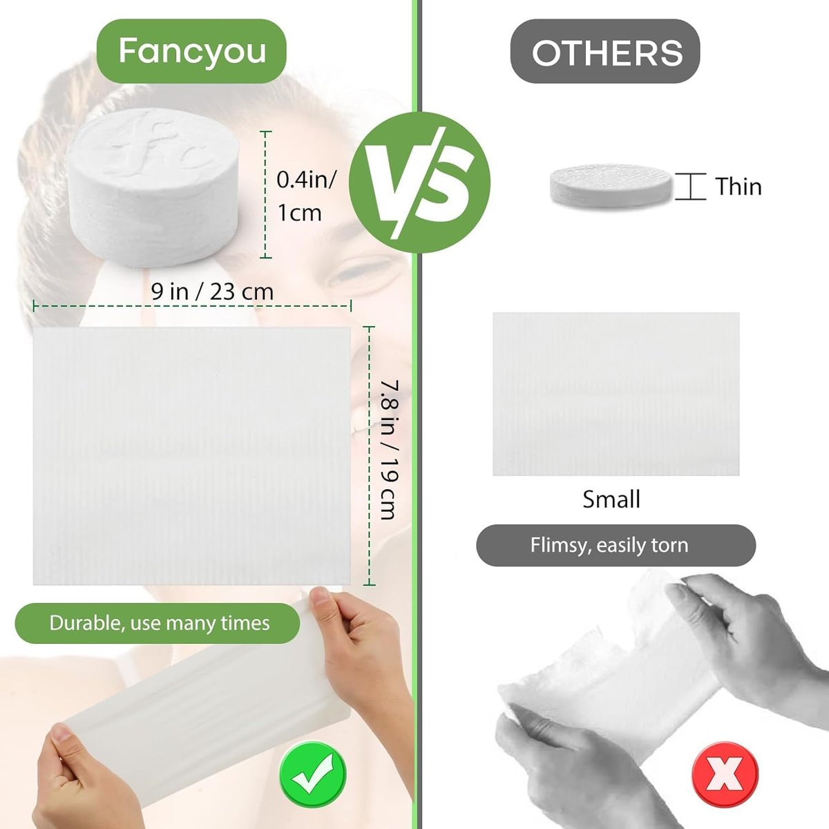 Compressed Towel Tablets 100 Count – Thickened Disposable Face Towel, Biodegradable Cotton Wash Cloths, Portable Mini Compressed Washcloths for Travel, Gym, Home, Outdoor Activities Avelisse