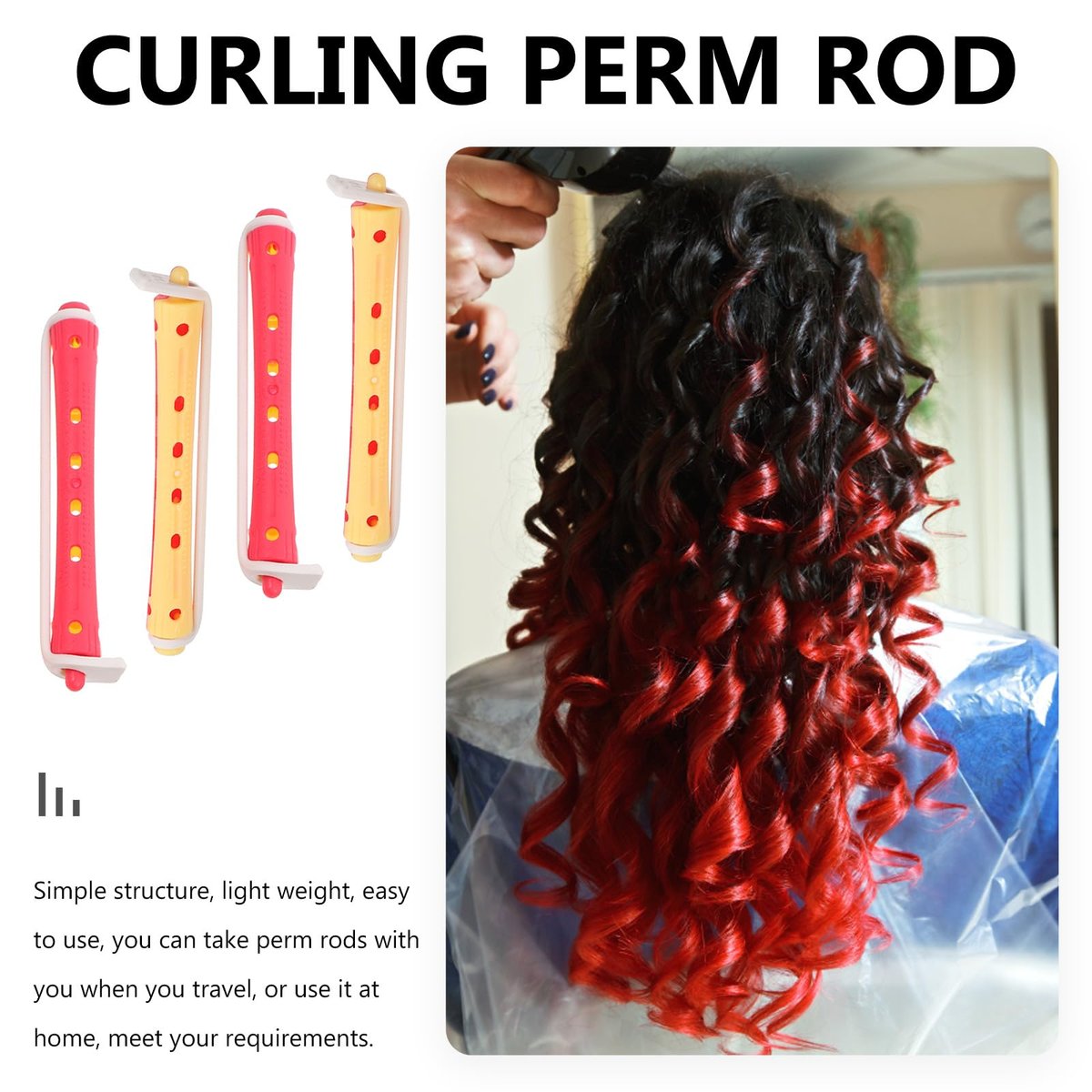 minkissy 24-Pack Perm Rods Hair Curlers – Lightweight Portable Hair Rollers for Home & Travel (3.14 Inches) - görsel 7