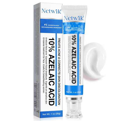 Azelaic Acid 10% Cream for Face – Acne & Rosacea Relief, Reduces Pimples, Blackheads, Pigmentation & Redness