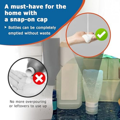 20-Pack Reusable Leak-Proof Flip Top Snap Top Dispenser Caps - 5 Sizes for Most Bottles, Zero Waste Solution with Bottle Emptying Caps Included