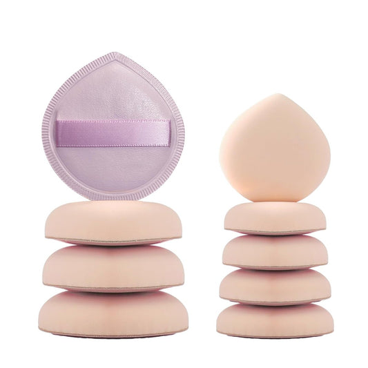 GFOUNS 9-Piece Makeup Sponge Set - Foundation Powder Puff for Liquid, Cream & Powder - Medium & Mini Beauty Sponges for Contouring, Eyes & Corners