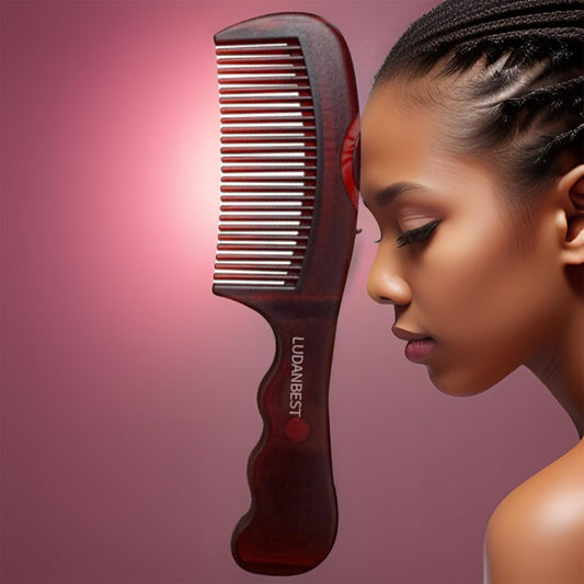 MJDUO Fifth Generation Dandruff Comb - Revolutionary Design for Healthier Scalp and Better Hair Quality - Removes Dandruff and Dirt - Brown Medium