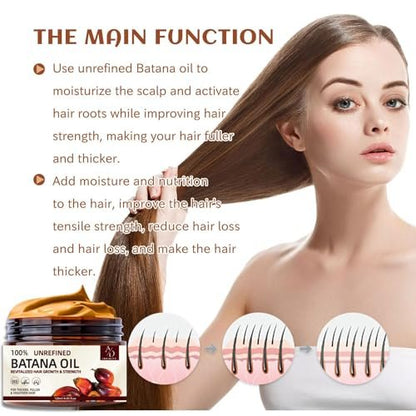 100% Unrefined Raw Batana Oil for Hair Growth - Dr. Sebi Inspired Organic Pure from Honduras with Keratin & Coffee Extract - Botana Oil 4oz Avelisse
