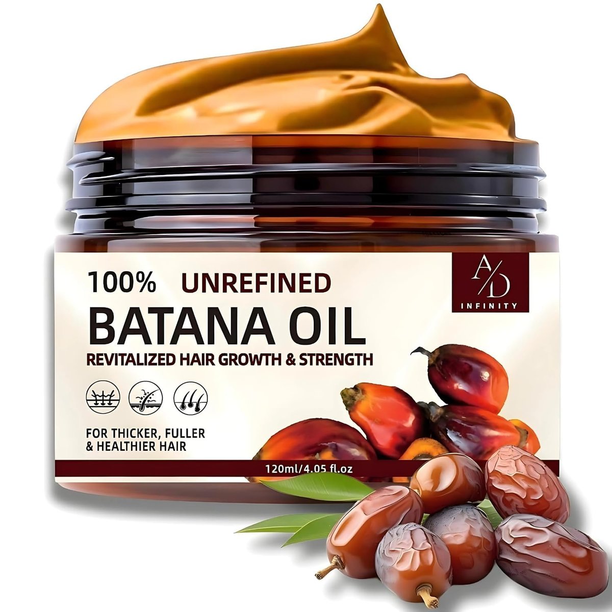 100% Unrefined Raw Batana Oil for Hair Growth - Dr. Sebi Inspired Organic Pure from Honduras with Keratin & Coffee Extract - Botana Oil 4oz Avelisse