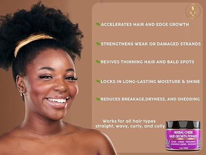 MAKOF BEAUTY Chebe Hair Growth Grease – Herbal Pomade with Clove, Fenugreek, Rosemary, Moringa & Ayurvedic Herbs for Hair Loss, Edges & Thinning Hair, 4 oz Avelisse