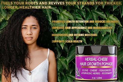 MAKOF BEAUTY Chebe Hair Growth Grease – Herbal Pomade with Clove, Fenugreek, Rosemary, Moringa & Ayurvedic Herbs for Hair Loss, Edges & Thinning Hair, 4 oz Avelisse
