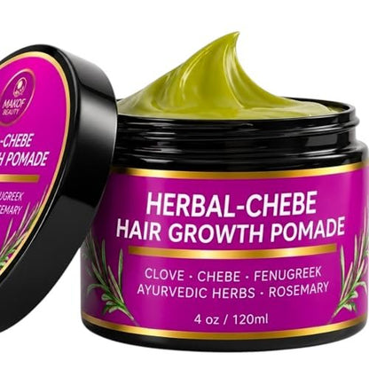 MAKOF BEAUTY Chebe Hair Growth Grease – Herbal Pomade with Clove, Fenugreek, Rosemary, Moringa & Ayurvedic Herbs for Hair Loss, Edges & Thinning Hair, 4 oz Avelisse