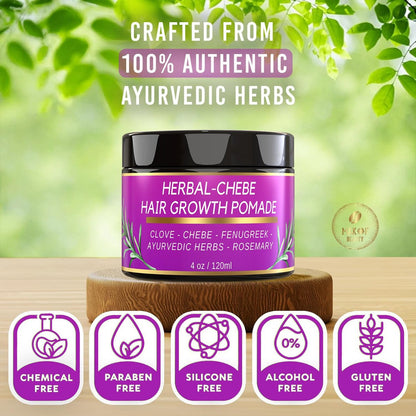MAKOF BEAUTY Chebe Hair Growth Grease – Herbal Pomade with Clove, Fenugreek, Rosemary, Moringa & Ayurvedic Herbs for Hair Loss, Edges & Thinning Hair, 4 oz Avelisse