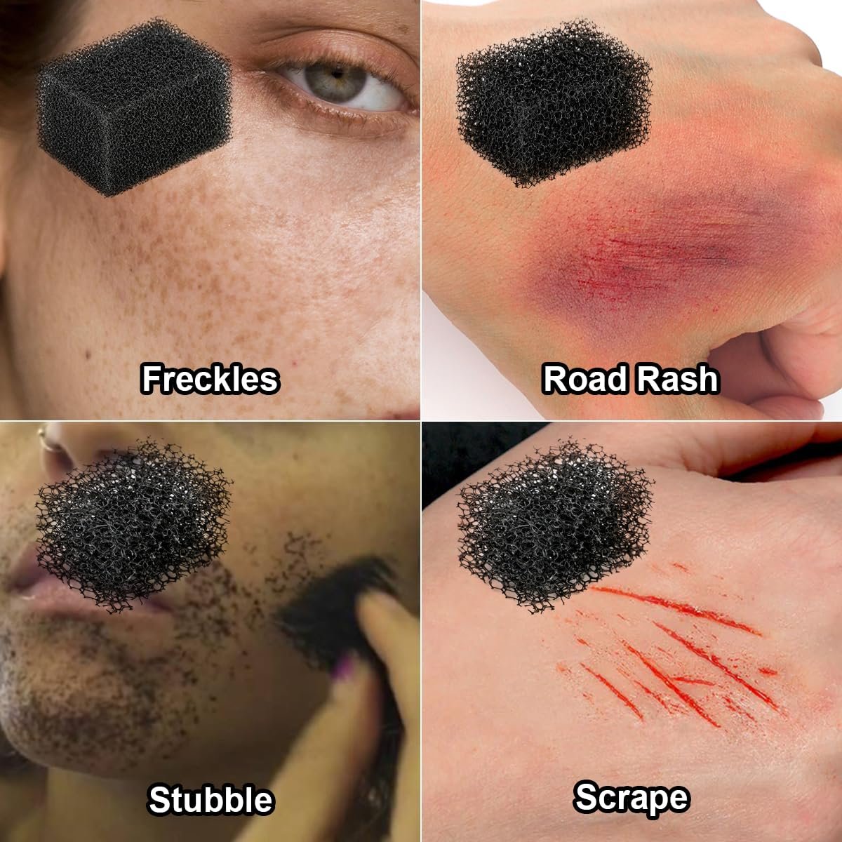 Bowitzki Fake Blood 6-Piece Set: Stage Blood, Spray Blood, Coagulated Blood & SFX Sponge – Realistic, Washable Special Effects Makeup for Zombie, Vampire, Monster Costumes – Halloween, Christmas, Party - görsel 11