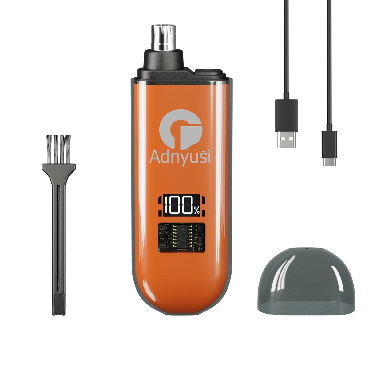 Adnyusi 2026 Professional Painless Nose Hair Trimmer – Unisex, USB Charging, Digital Display, Double-Edged Blade, Portable & Lightweight - görsel 1