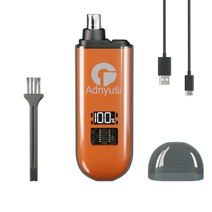 Adnyusi 2026 Professional Painless Nose Hair Trimmer – Unisex, USB Charging, Digital Display, Double-Edged Blade, Portable & Lightweight