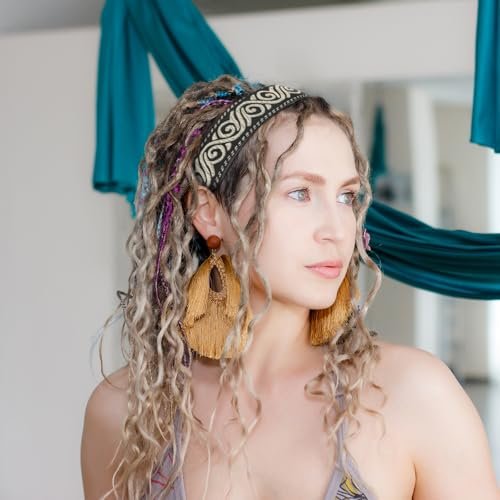 Qianyu 6 Pack Adjustable Non-Slip Velvet Lined Retro Headbands for Women - Elastic Fabric Hairbands for Yoga, Work, Makeup - görsel 12