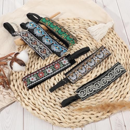 Qianyu 6 Pack Adjustable Non-Slip Velvet Lined Retro Headbands for Women - Elastic Fabric Hairbands for Yoga, Work, Makeup - görsel 14