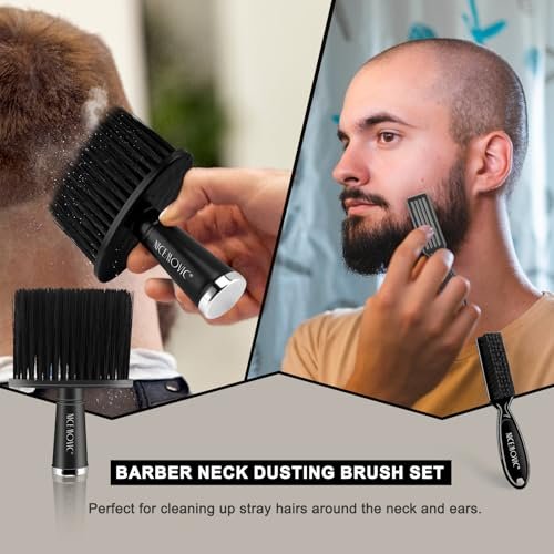 NICEMOVIC 3-Pack Barber Neck Duster – Professional Nylon Brush for Hair Cutting & Styling, Black - görsel 8
