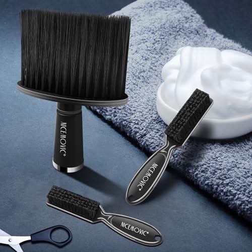 NICEMOVIC 3-Pack Barber Neck Duster – Professional Nylon Brush for Hair Cutting & Styling, Black - görsel 12