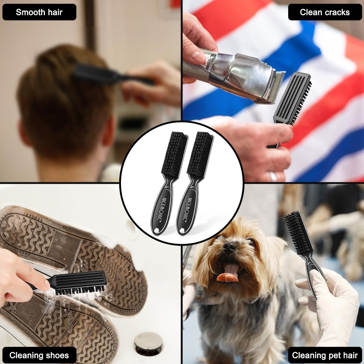 NICEMOVIC 3-Pack Barber Neck Duster – Professional Nylon Brush for Hair Cutting & Styling, Black - görsel 9