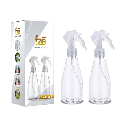 FZE Ultra Fine Mist Spray Bottles Pack of 2 – 6.76 oz (200ml) Plant Mister for Hair, Plants, Cleaning, Gardening, Essential Oils