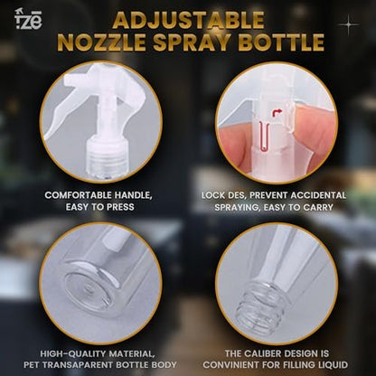 FZE Ultra Fine Mist Spray Bottles Pack of 2 – 6.76 oz (200ml) Plant Mister for Hair, Plants, Cleaning, Gardening, Essential Oils