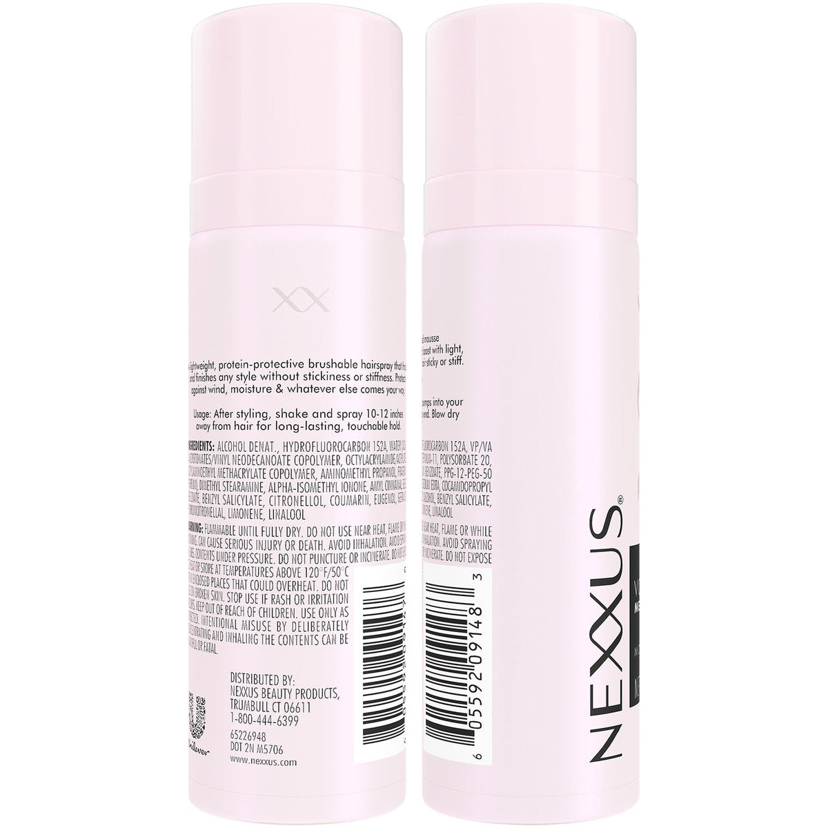 Nexxus Travel Hairspray Comb Thru Flexible Hold 8-Pack – 72-Hour Anti-Humidity Shield, 48-Hour Frizz Control, Rose Fragrance, 1.5 oz Each Avelisse