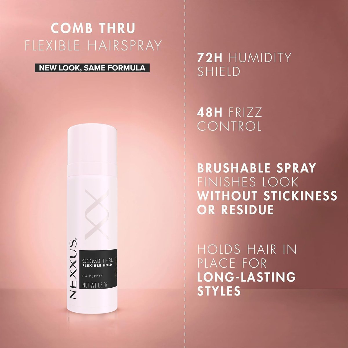 Nexxus Travel Styling Bundle - Flexible Hairspray 1.5 oz 2-Pack + Volume Mousse 2 oz 2-Pack - Anti-Humidity Frizz Control with Rose Fragrance Avelisse