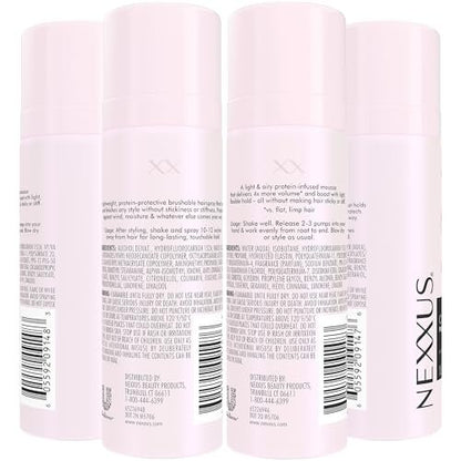 Nexxus Travel Styling Bundle - Flexible Hairspray 1.5 oz 2-Pack + Volume Mousse 2 oz 2-Pack - Anti-Humidity Frizz Control with Rose Fragrance Avelisse