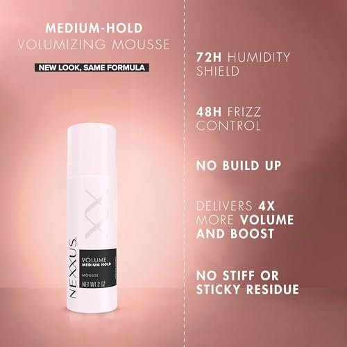 Nexxus Travel Styling Bundle - Flexible Hairspray 1.5 oz 2-Pack + Volume Mousse 2 oz 2-Pack - Anti-Humidity Frizz Control with Rose Fragrance Avelisse