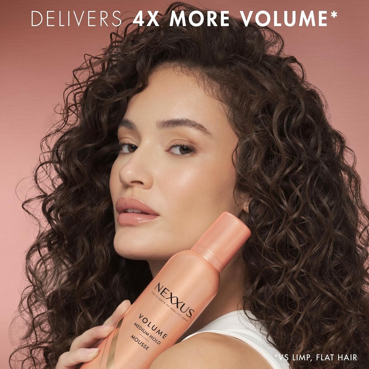 Nexxus Travel Mousse Volume Medium Hold 4-Pack – 72-Hour Anti-Humidity Shield, 48-Hour Frizz Control, Rose Fragrance, 2 oz Each Avelisse