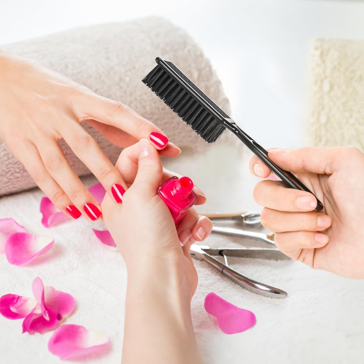 ZEAYEA 50 Pcs Blade Clipper Cleaning Brush - Professional Barber Blade Cleaning Brush, Nylon Hair Styling Brush Tool for Trimmer, Clipper, Manicure, Salon Haircut, Barbers Supplies, Black Avelisse