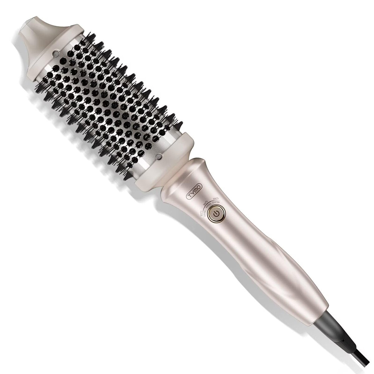 TYMO STYLUX 2.0 Thermal Brush Curling Iron - 1.7" Blowout Volumizer with Flexi-Fit for Hair Straightening & Curling, Dual Voltage, Gold Avelisse